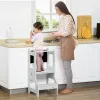 2-in-1 Kids Kitchen Step Stool & Table Chair Set