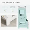 2-in-1 Kids Kitchen Step Stool & Table Chair Set