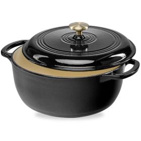 Black Enamel Cast-Iron Dutch Oven (6 Quart)