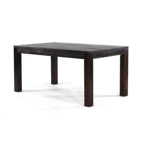 Modern Farmhouse Solid Wood Dining Table in Rustic Dark Brown Finish (63-inch)