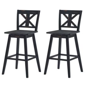Modern Black Farmhouse Swivel Seat Barstools (Set of 2) (29-inch)