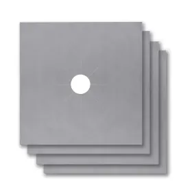 4-Pack Reusable Nonstick Stovetop Burner Protector Liner (Option: Silver)