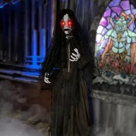 Haunted Hill Farm Zombie Bride With Pop-Up Head And Light-Up Eyes (Option: 669StandingJawPopUpBride)