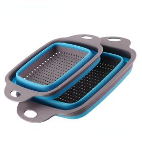 Collapsible Colander (Set Of 2) (Color: Blue Suit (1 Large + 1 Small))