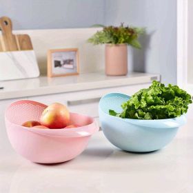 Multi-Functional Kitchen Washing Basket Basin (1pc/2pcs/3pcs) (Color: 2pcs Basket With Powder)