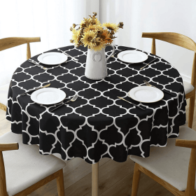 Tablecloth For Round Tables (Color: Black, size: 120*120cm)