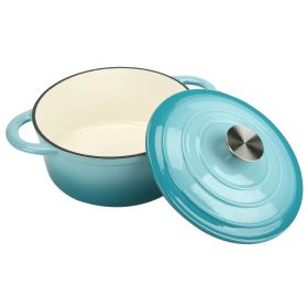 5 Quart Dutch Oven with Lid (Color: teal)