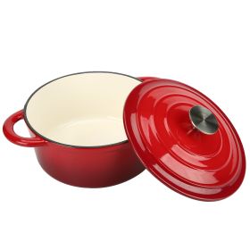 5 Quart Dutch Oven with Lid (Color: Red)