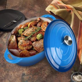 4.5 Quart Cast Iron Soup POTS (Color: Gradient deep blue)