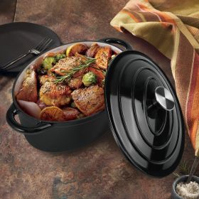 4.5 Quart Cast Iron Soup POTS (Color: Black)