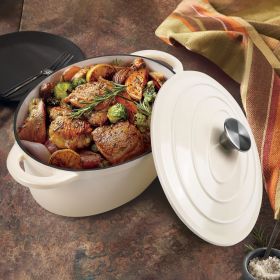 4.5 Quart Cast Iron Soup POTS (Color: Milky white)